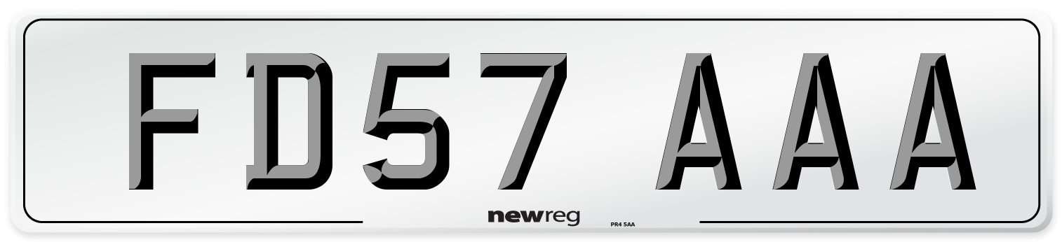 FD57 AAA Number Plate from New Reg
